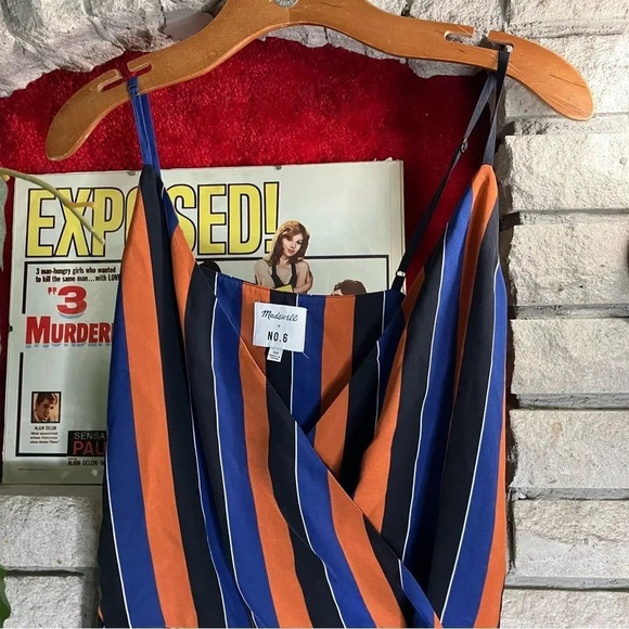 Madewell x no.6 silk playa cami jumpsuit multi-stripe - Picture 6 of 7